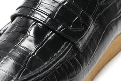Clarks Wallabee Loafer Black Crocodile 26179970 Casual Boat Shoes