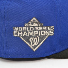 New Era Washington Nationals '19 WS Royal Black Gray 59Fifty 5950 Patch Fitted