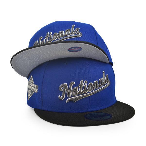 New Era Washington Nationals '19 WS Royal Black Gray 59Fifty 5950 Patch Fitted