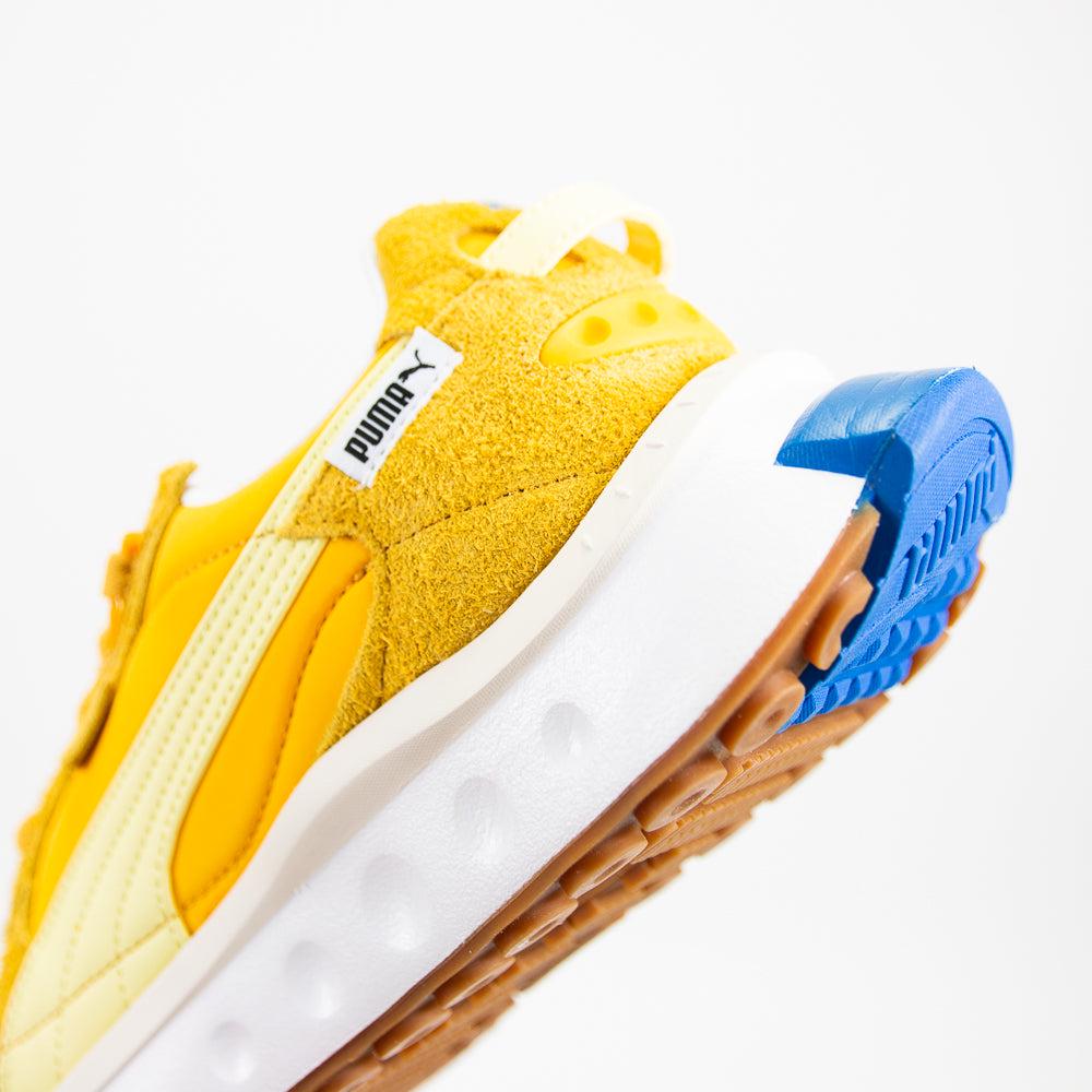 Puma Wild Rider Vintage Mineral Yellow Saffron White Blue Brown Sneaker Shoe