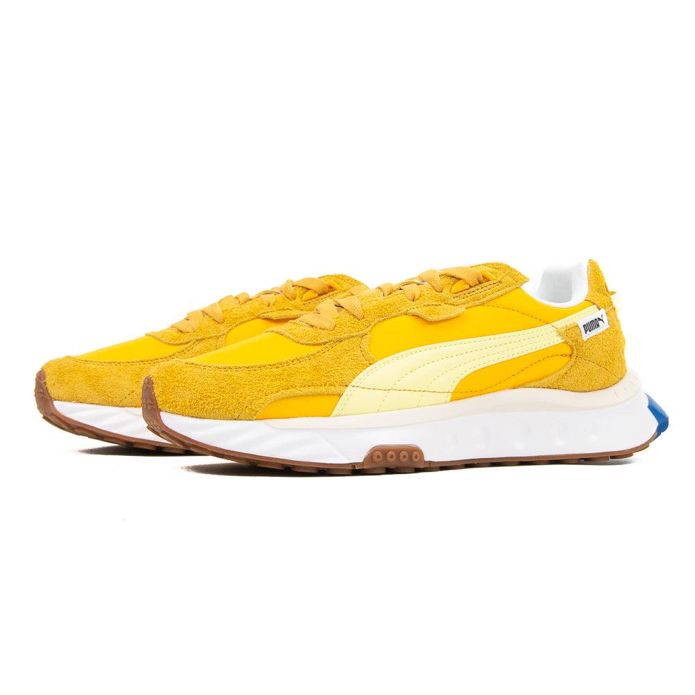 Puma Wild Rider Vintage Mineral Yellow Saffron White Blue Brown Sneaker Shoe