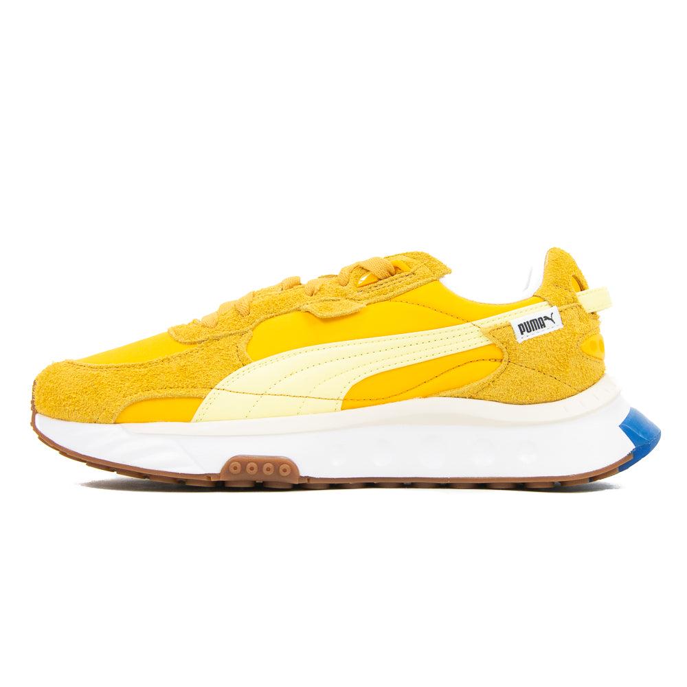 Puma Wild Rider Vintage Mineral Yellow Saffron White Blue Brown Sneaker Shoe