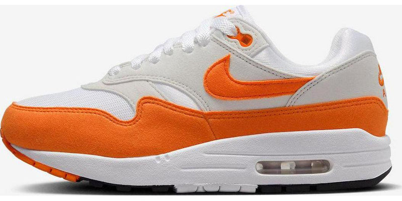 WMNS Air Max 1 Neutral Grey Safety Orange White Shoe Sneaker Trainer