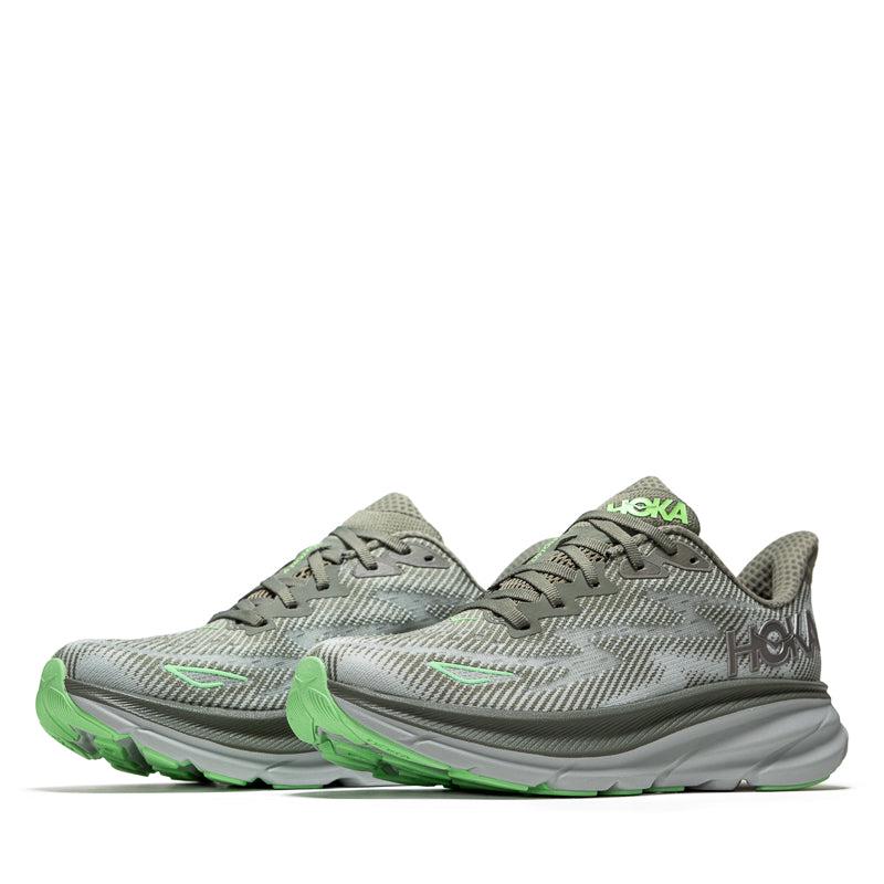 Wmns Hoka Clifton 9 Olive Haze Mercury Green Silver Grey 1127896-OHMR Sneaker