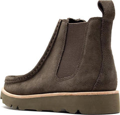 Wmns Clarks Walla Chelsea Mole Grey Suede Gold Black 26179327 Moccasins Boots