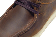 Wmns Clarks Wallabee Beeswax Leather Brown Beige White 26155544 Sneaker Shoe