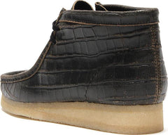 WMNS Clarks Wallabee Boot Black Crocodile Distress 26179161 Casual Boat Shoe