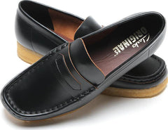 WMNS Clarks Wallabee Loafer Black Smooth Leather 26177721 Casual Boat Shoes