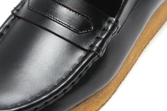 WMNS Clarks Wallabee Loafer Black Smooth Leather 26177721 Casual Boat Shoes