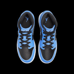 YOUTH Nike AIR JORDAN 1 MID UNIVERSITY BLUE Black White DQ8423-401 Sneaker Shoe