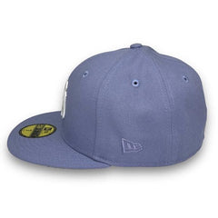 New Era NY Yankees 75th Anni Lavender White 59Fifty 5950 Patch Fitted Cap Hat