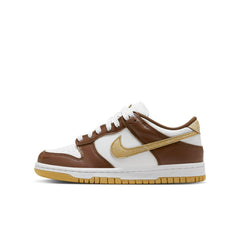 Kids Nike Dunk Youth GS WHITE METALLIC GOLD CACAO Brown Beige HM3725-171 Sneaker