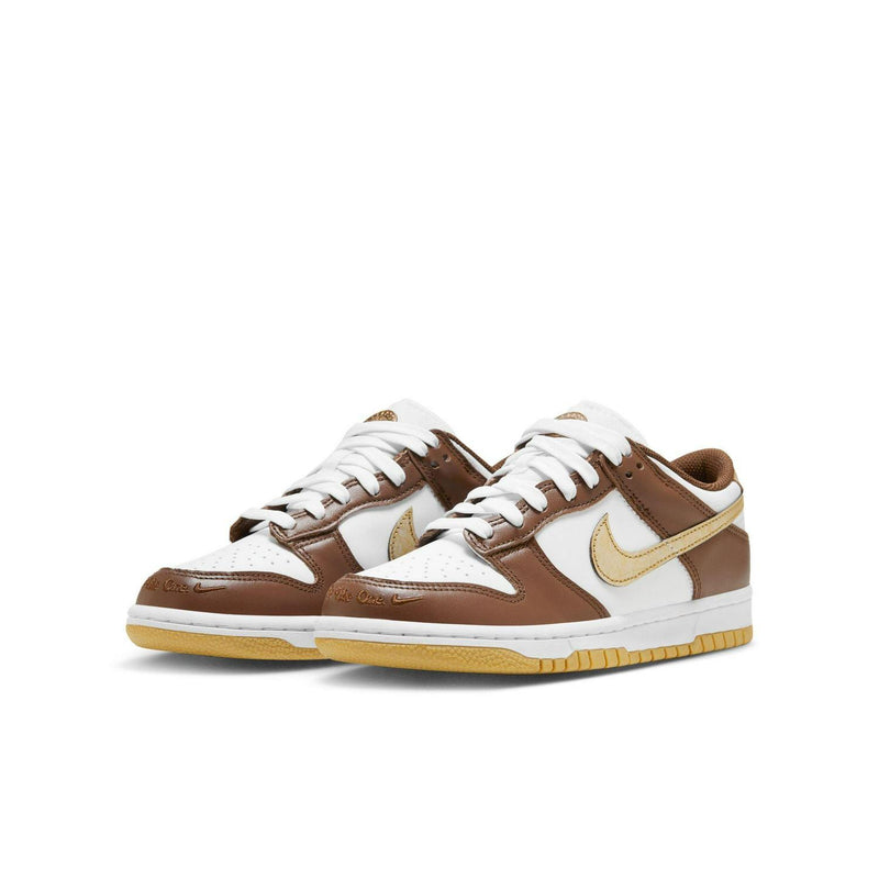 Kids Nike Dunk Youth GS WHITE METALLIC GOLD CACAO Brown Beige HM3725-171 Sneaker