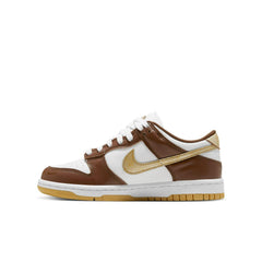 Kids Nike Dunk Youth GS WHITE METALLIC GOLD CACAO Brown Beige HM3725-171 Sneaker