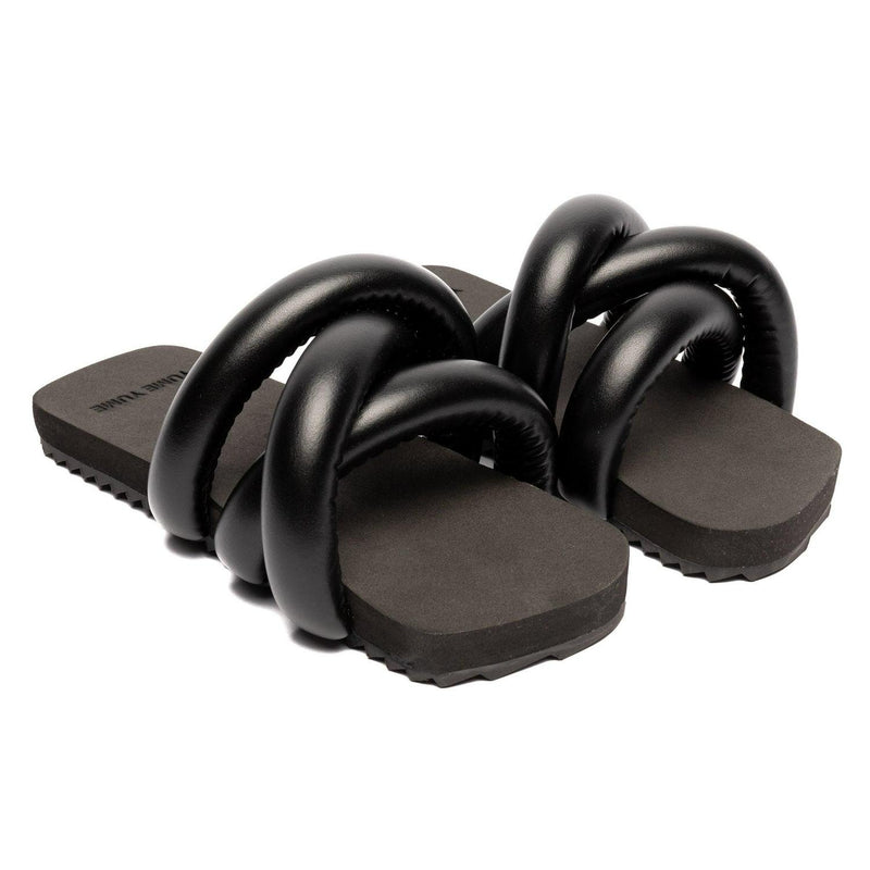 Wmns Yume Yume Tyre Slide Black Bio Leather TS 0002 Slide Sandal Slippers