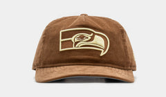 Seattle Seahawks Golfer Snapback Mens Hat (Brown/White)