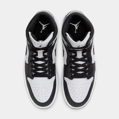 Air Jordan 1 Mid Mens Lifestyle Shoes (White/Light Smoke Grey/Black)