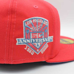 Los Angeles Dodgers 50Th Anniversary Exclusive New Era 59Fifty Fitted Hat – Infrared/Icy Blue
