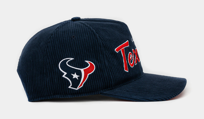 Houston Texans Corduroy Snapback Mens Hat (Navy/Red)