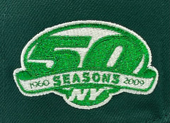 NEW YORK JETS (GREEN) "50TH SEASON "1960-2009" NEW ERA 59FIFTY FITTED