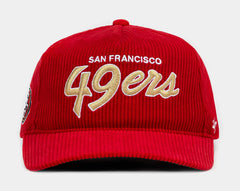 San Francisco 49Ers Corduroy Snapback Mens Hat (Red/White)