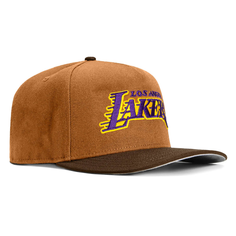 New Era 9Seventy Los Angeles Lakers Alternate Stretch-Snapback Hat - Khaki, Brown