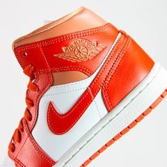 Wmns Nike Air Jordan 1 Mid Summit White Cosmic Clay Orange Red BQ6472-108 Sneaker Shoe Trainer
