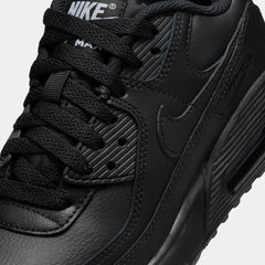 Air Max 90 Triple Black Grade School Running Shoes (Black/White) 