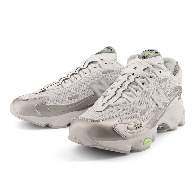 New Balance 1000 - White / Silver Metallic / Mint Flash