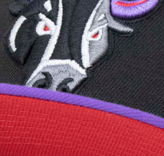 SAN ANTONIO RAMPAGE (BLACK/PURPLE) NEW ERA 59FIFTY FITTED (RED BOTTOM) (AIR JORDAN 4 RETR0 RAPTORS)