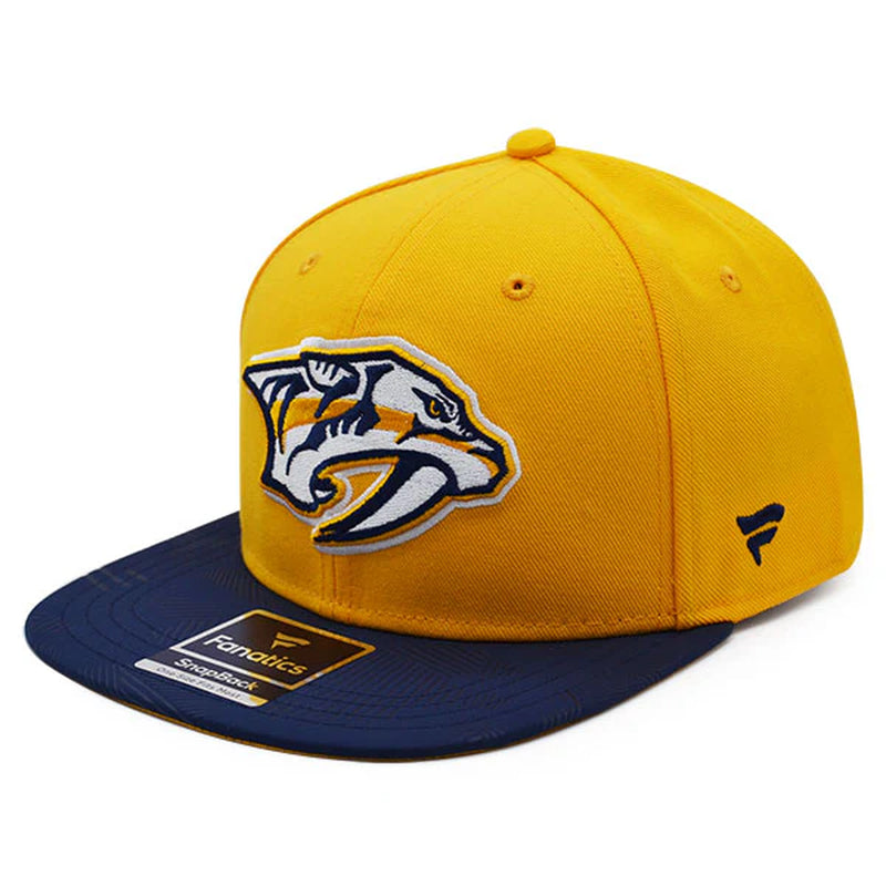 Nashville Predators Fanatics NHL Visor Mark Snapback Adjustable Hat - Gold/Navy