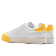 Leather Sneakers - Lily White/Yellow