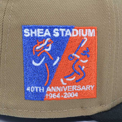 New York Mets 40Th Anniversary SHEA STADIUM Exclusive New Era 59Fifty Fitted Hat - Khaki/Black