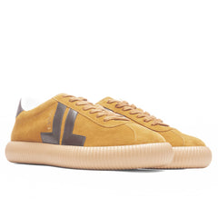 Glen Leather & Suede Low Top Sneaker - Mustard