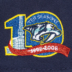 New Era 59Fifty Nashville Predators 10Th Anniversary Patch Logo Hat - Light Navy, Black