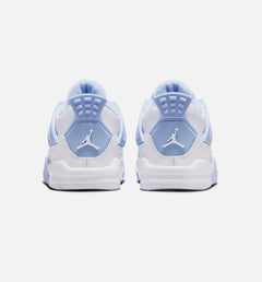Air Jordan 4 Retro Aluminum Infant Toddler Lifestyle Shoe - White/Aluminum/Blue Tint/Oil Green