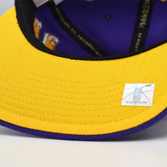 Los Angeles Lakers Mitchell & Ness NBA CHAMP PATCH up Snapback - Purple
