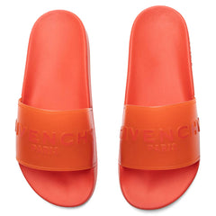 Slide Flat Sandals - Dark Orange
