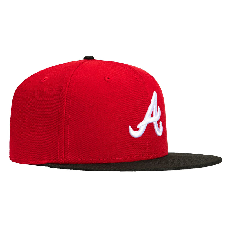 New Era 59Fifty Atlanta Braves Hat - Red, Black, White