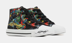 Dragon Tattoo High Top Preschool Lifestyle Shoes (Black/White)