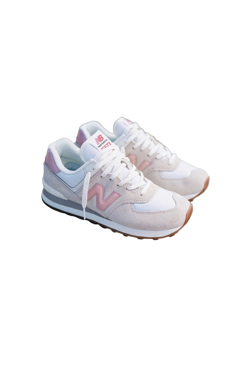Mens New Balance 574 (White/Pink) - U574RE2