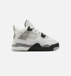 Air Jordan 4 Retro White Cement Infant Toddler Lifestyle Shoe - Summit White/Fire Red/Cement Grey/Black