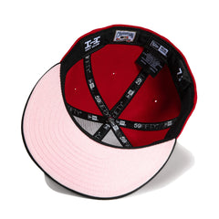 New Era 59Fifty Los Angeles Dodgers 40Th Anniversary Patch Script Hat - Red, Black, Metallic Silver