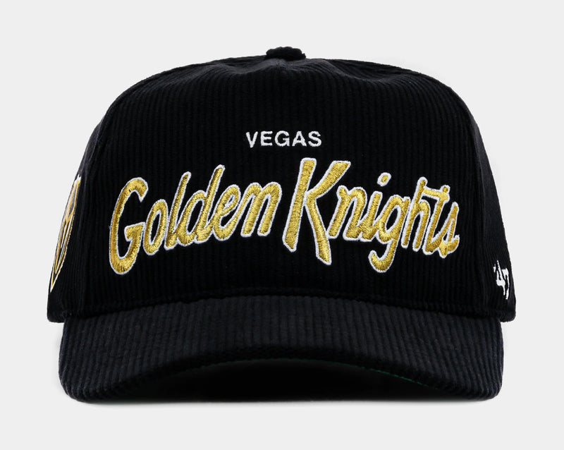Vegas Golden Knights Corduroy Snapback Mens Hat (Black/Gold)