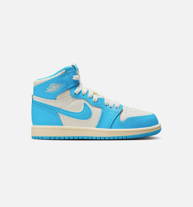 Air Jordan 1 Retro High OG UNC Reimagined Preschool Lifestyle Shoe - Dark Powder Blue/Sail