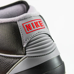 Kids Nike Air Jordan 2 Retro GS Black Cement Grey Fire Red White Sneaker Shoe Trainer