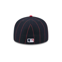 Atlanta Braves Pinstripe League Pin 59FIFTY Fitted Hat