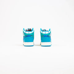 Kids Nike Air Jordan 1 Mid SS GS Anthracite Glacier Blue Teal Green White Black Sneaker Shoe Trainer