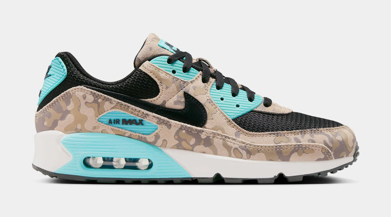 Air Max 90 Premium Camo Mens Running Shoes (Sanddrift/Black/Aurora Green/Khaki/Mink)