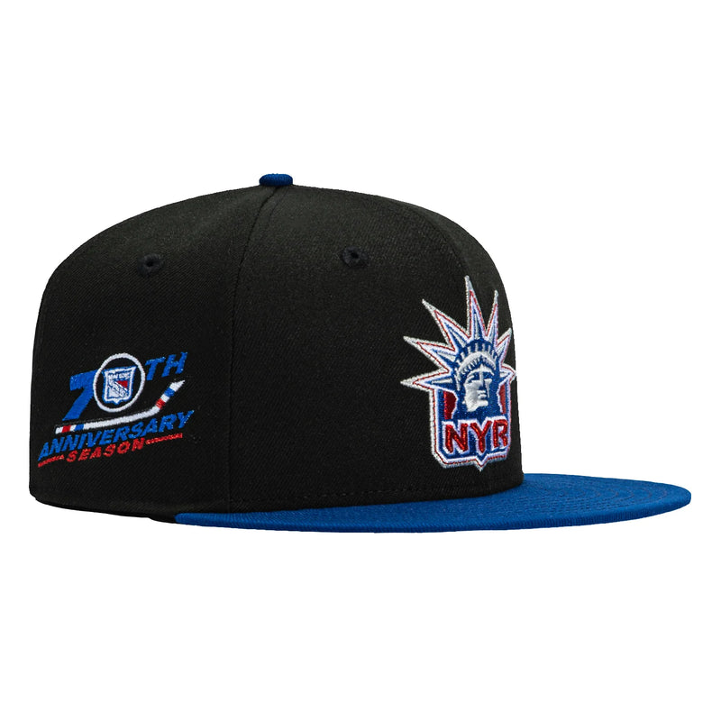 New Era 59Fifty New York Rangers 70Th Anniversary Patch Hat - Black, Royal
